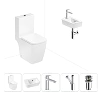 Безободковый напольный унитаз Lavinia Boho Aveo Compacto Rimless в комплекте 5 в 1 202008555