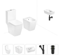 Безободковый напольный унитаз Lavinia Boho Aveo Compacto Rimless в комплекте 5 в 1 202008932