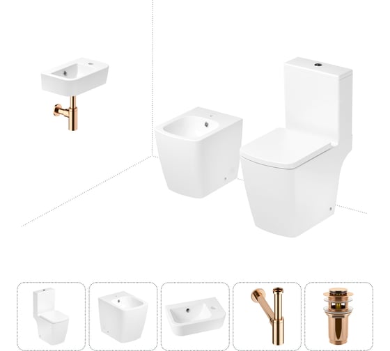 Безободковый напольный унитаз Lavinia Boho Aveo Compacto Rimless в комплекте 5 в 1 202008914 1