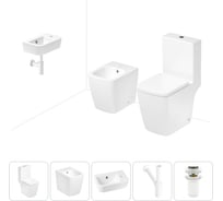 Безободковый напольный унитаз Lavinia Boho Aveo Compacto Rimless в комплекте 5 в 1 202008915