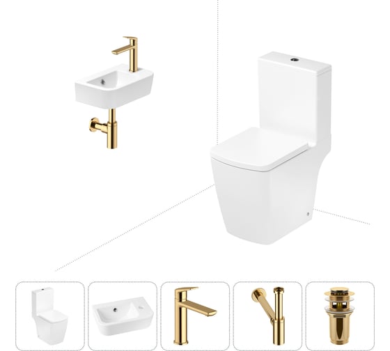 Безободковый напольный унитаз Lavinia Boho Aveo Compacto Rimless в комплекте 5 в 1 202008512 1