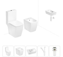 Безободковый напольный унитаз Lavinia Boho Aveo Compacto Rimless в комплекте 5 в 1 202008935