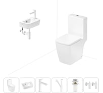 Безободковый напольный унитаз Lavinia Boho Aveo Compacto Rimless в комплекте 6 в 1 202008604