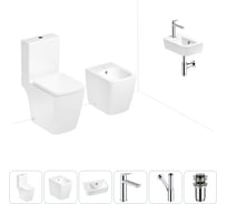 Безободковый напольный унитаз Lavinia Boho Aveo Compacto Rimless в комплекте 6 в 1 202008971