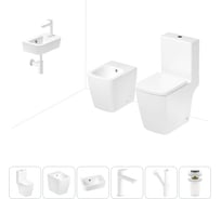 Безободковый напольный унитаз Lavinia Boho Aveo Compacto Rimless в комплекте 6 в 1 202008955