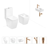 Безободковый напольный унитаз Lavinia Boho Aveo Compacto Rimless в комплекте 6 в 1 202008974