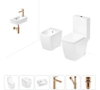 Безободковый напольный унитаз Lavinia Boho Aveo Compacto Rimless в комплекте 6 в 1 202008954