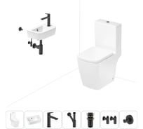 Безободковый напольный унитаз Lavinia Boho Aveo Compacto Rimless в комплекте 7 в 1 202008781