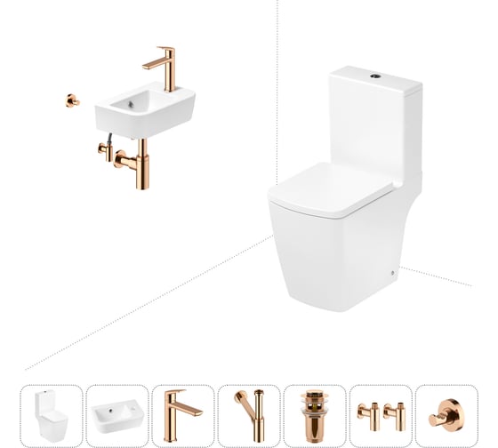 Безободковый напольный унитаз Lavinia Boho Aveo Compacto Rimless в комплекте 7 в 1 202008783 1