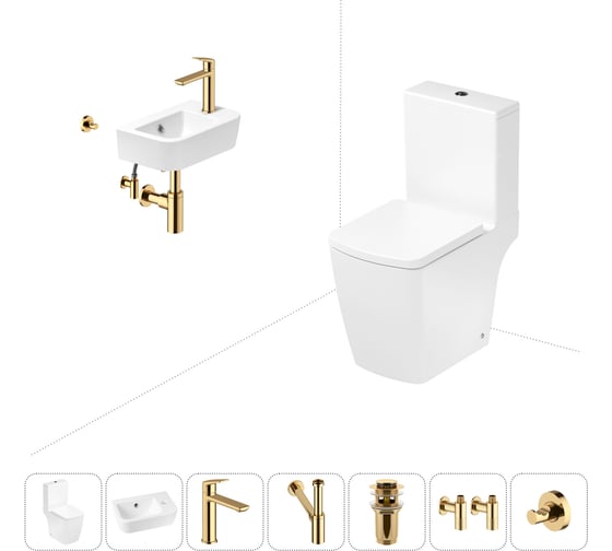 Безободковый напольный унитаз Lavinia Boho Aveo Compacto Rimless в комплекте 7 в 1 202008782 1