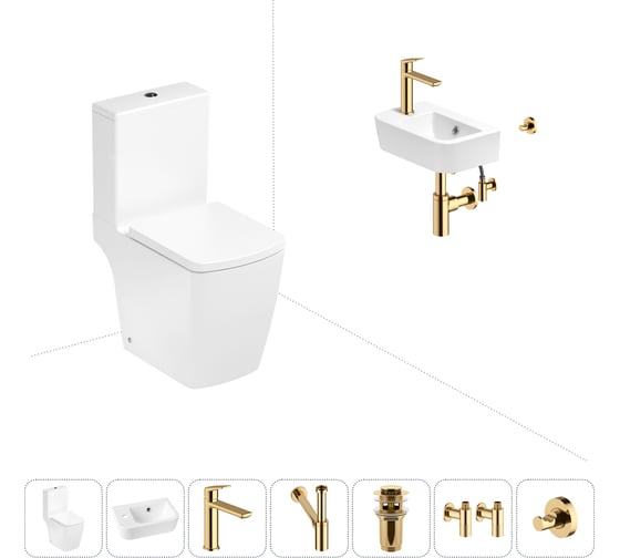 Безободковый напольный унитаз Lavinia Boho Aveo Compacto Rimless в комплекте 7 в 1 202008827 1