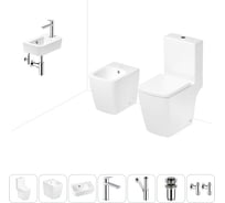 Безободковый напольный унитаз Lavinia Boho Aveo Compacto Rimless в комплекте 7 в 1 202008991