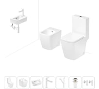 Безободковый напольный унитаз Lavinia Boho Aveo Compacto Rimless в комплекте 7 в 1 202008995