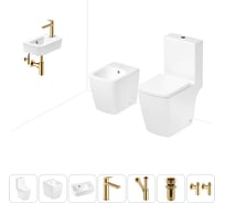 Безободковый напольный унитаз Lavinia Boho Aveo Compacto Rimless в комплекте 7 в 1 202008993