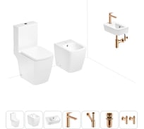 Безободковый напольный унитаз Lavinia Boho Aveo Compacto Rimless в комплекте 7 в 1 202009014