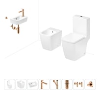 Безободковый напольный унитаз Lavinia Boho Aveo Compacto Rimless в комплекте 8 в 1 202009074