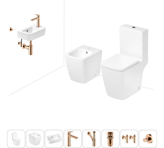 Безободковый напольный унитаз Lavinia Boho Aveo Compacto Rimless в комплекте 8 в 1 202009074 1