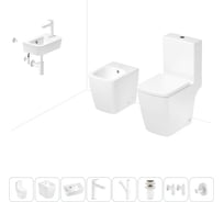 Безободковый напольный унитаз Lavinia Boho Aveo Compacto Rimless в комплекте 8 в 1 202009075