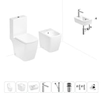 Безободковый напольный унитаз Lavinia Boho Aveo Compacto Rimless в комплекте 8 в 1 202009091