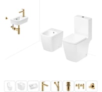 Безободковый напольный унитаз Lavinia Boho Aveo Compacto Rimless в комплекте 8 в 1 202009073