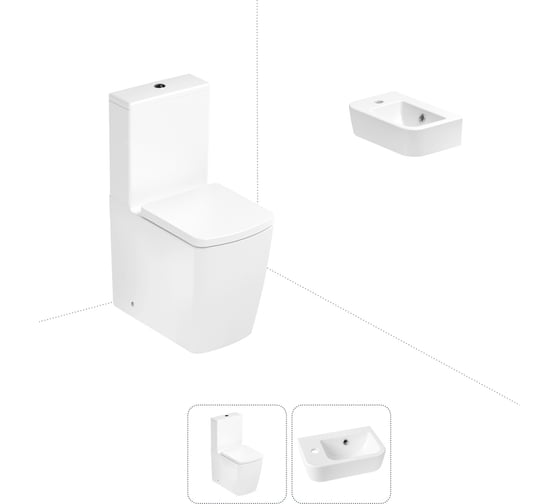 Безободковый напольный унитаз Lavinia Boho Aveo Rimless в комплекте 2 в 1 202008302 1