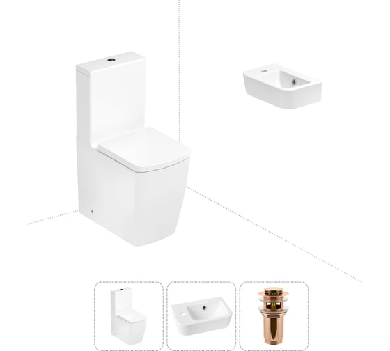 Безободковый напольный унитаз Lavinia Boho Aveo Rimless в комплекте 3 в 1 202008383 1