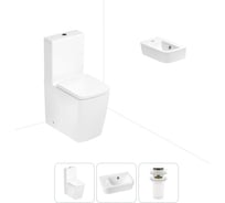 Безободковый напольный унитаз Lavinia Boho Aveo Rimless в комплекте 3 в 1 202008384