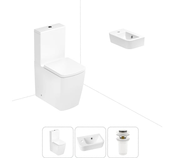 Безободковый напольный унитаз Lavinia Boho Aveo Rimless в комплекте 3 в 1 202008384 1