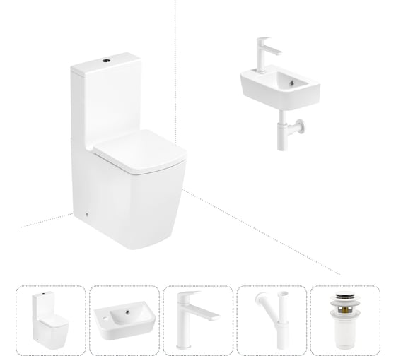 Безободковый напольный унитаз Lavinia Boho Aveo Rimless в комплекте 5 в 1 202008564 1