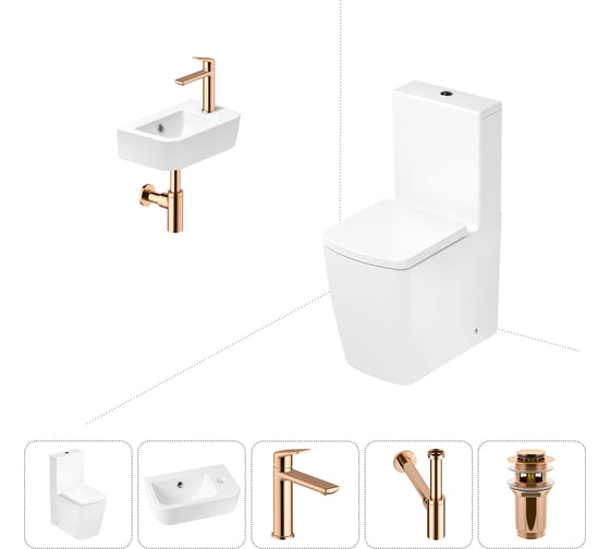 Безободковый напольный унитаз Lavinia Boho Aveo Rimless в комплекте 5 в 1 202008518 1