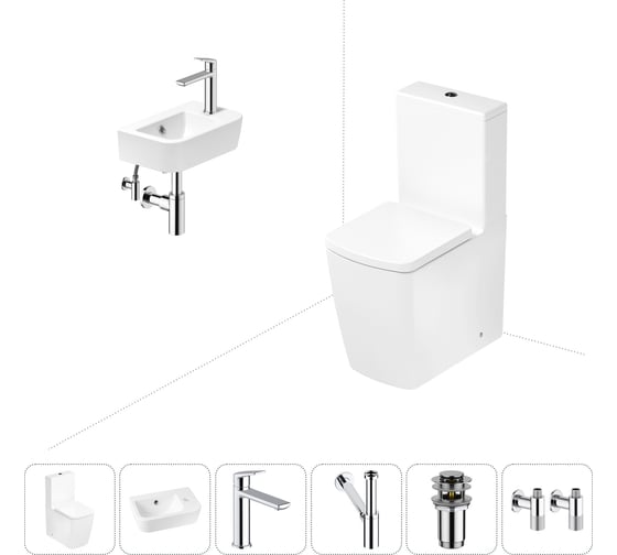 Безободковый напольный унитаз Lavinia Boho Aveo Rimless в комплекте 6 в 1 202008605 1