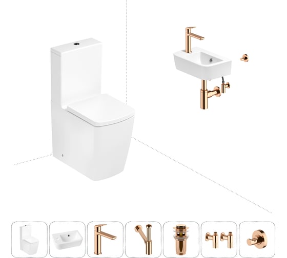 Безободковый напольный унитаз Lavinia Boho Aveo Rimless в комплекте 7 в 1 202008833 1