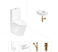 Безободковый напольный унитаз Lavinia Boho Biore Rimless в комплекте 4 в 1 202008447