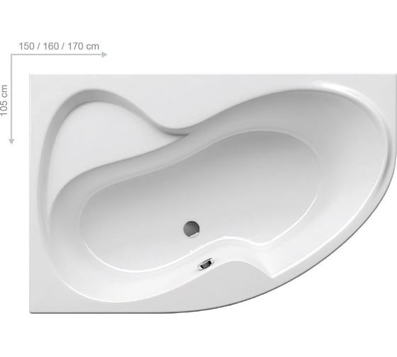 Акриловая ванна Ravak ROSA II 150x105 см, правая CJ21000000