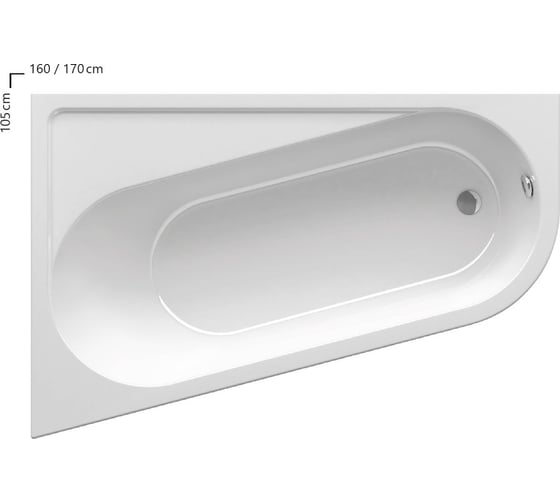 Акриловая ванна Ravak Chrome 160х105 см, правая CA61000000