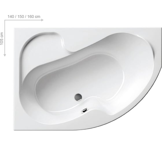 Акриловая ванна Ravak ROSA 160x105 см, правая CL01000000