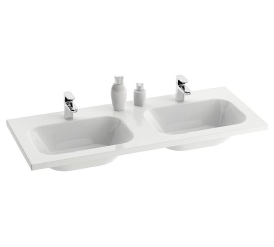 Умывальник двойной Ravak Chrome 1200 белый со скрытым переливом XJG01212000