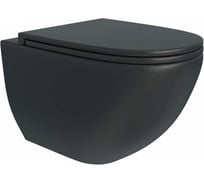 Унитаз подвесной Maretti Elena безободковый с микролифтом, черный EA10PBM61-560