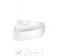 Акриловая ванна Lavinia Boho Bell Pro в наборе 4 в 1: акриловая ванна (левый разворот), каркас, экран, слив-перелив 202011263