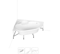 Акриловая ванна Lavinia Boho Bell Pro в наборе 3 в 1: акриловая ванна (левый разворот), каркас, слив-перелив 202010989