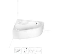 Акриловая ванна Lavinia Boho Bell Pro в наборе 4 в 1: акриловая ванна (левый разворот), каркас, экран, слив-перелив 202011219