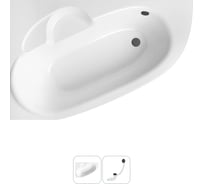 Акриловая ванна Lavinia Boho Bell Pro в наборе 2 в 1: акриловая ванна (левый разворот), слив-перелив 202010853