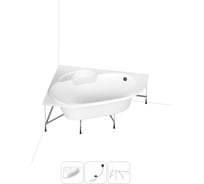 Акриловая ванна Lavinia Boho Bell Pro в наборе 3 в 1: акриловая ванна (левый разворот), каркас, слив-перелив 202011037