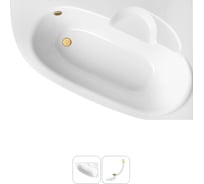 Акриловая ванна Lavinia Boho Bell Pro в наборе 2 в 1: акриловая ванна (правый разворот), слив-перелив 202010896