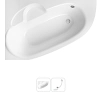 Акриловая ванна Lavinia Boho Bell Pro в наборе 2 в 1: акриловая ванна (левый разворот), слив-перелив 202010757