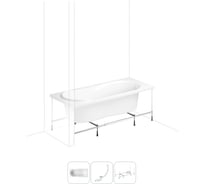 Акриловая ванна Lavinia Boho Easter Pro в наборе 3 в 1: акриловая ванна, каркас, слив-перелив 202010968