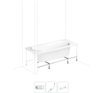 Акриловая ванна Lavinia Boho Easter Pro в наборе 3 в 1: акриловая ванна, каркас, слив-перелив 202010922