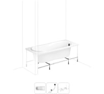 Акриловая ванна Lavinia Boho Easter Pro в наборе 3 в 1: акриловая ванна, каркас, слив-перелив 202011013