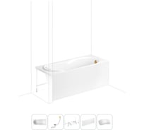 Акриловая ванна Lavinia Boho Easter Pro в наборе 5 в 1: акриловая ванна, каркас, экран, слив-перелив, подголовник 202011753