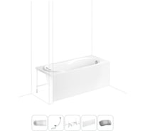 Акриловая ванна Lavinia Boho Easter Pro в наборе 5 в 1: акриловая ванна, каркас, экран, слив-перелив, подголовник 202011616